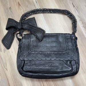 Vince Camuto black leather shoulder bag
